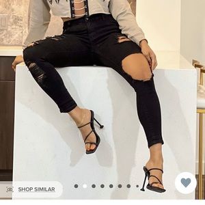 Fool For You Ankle Jeans- Black FASHION NOVA